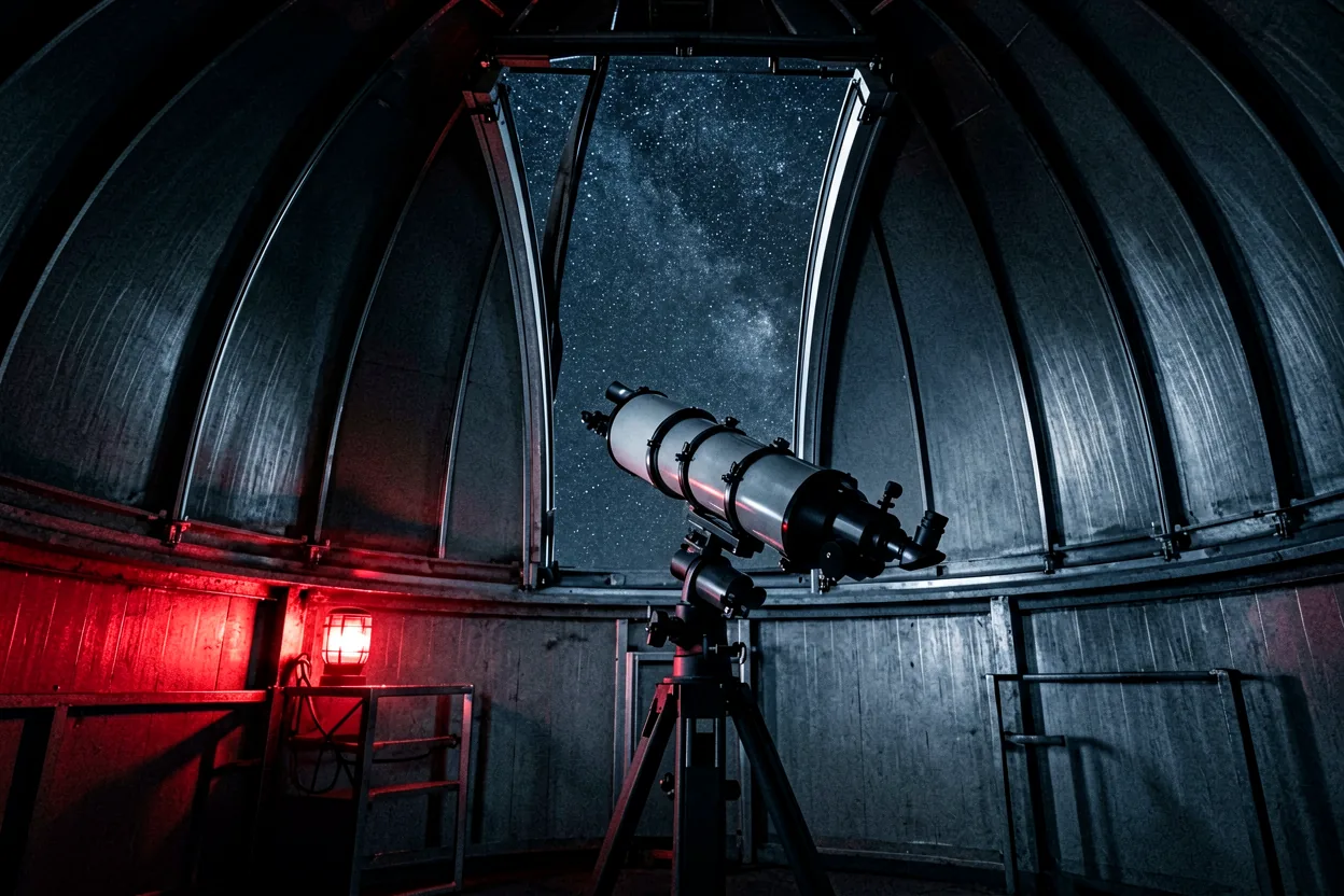Inside the dome, the slit open to the sky.